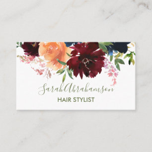 Burgundy Navy Blue Rose Blumenkarten Visitenkarte