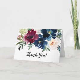 Burgundy Navy Blume Kinderdusche Danke