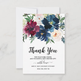 Burgundy Navy Blume Kinderdusche Danke