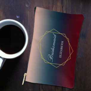 Burgundy Navy Blush Geometric Wedding Zubehörtasche