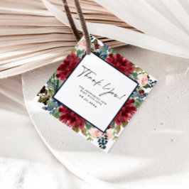 Burgundy Navy Floral Vielen Dank Baby Shower Tags Geschenkanhänger