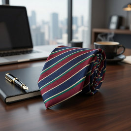 Burgundy Navy Green Classic Striped Krawatte