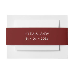 Burgundy Navy-Rose Einladungsbanderole