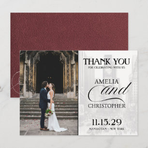 Burgundy New York City Passport Dankeskarte