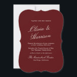 Burgundy Old Money Calligraphy Wedding Invitation Einladung<br><div class="desc">Old Money wedding invitations designed for a timeless, heirloom-level celebration. This estate script wedding invitation blends Heritage Red elegance with classic European calligraphy for a truly aristocratic aesthetic. Inspired by 2026 Regency Revival and Quiet Luxury movements, it’s perfect for the refined, traditional bride who loves formal wording and couture typography....</div>