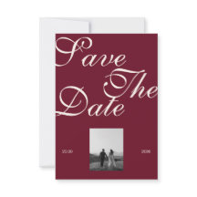 Burgundy Old Money | Wedding Save the Date Card
