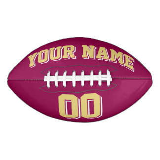 BURGUNDY OLD UND WHITE Custom Football