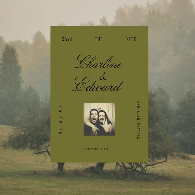 Burgundy & Olive Vintage Save the Date (Von Creator hochgeladen)