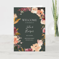 Burgundy Orange Floral | Gedeckte Hochzeit
