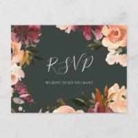 Burgundy Orange Floral | Green Song Request UAWG |