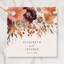 Burgundy Orange Hochzeit im Herbst Geschenkanhänger