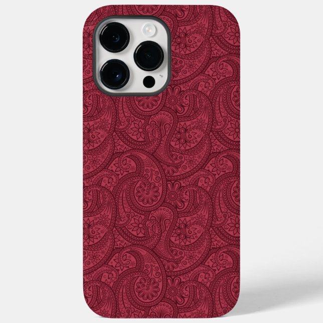 Burgundy Paisley Case-Mate iPhone Hülle (Rückseite)