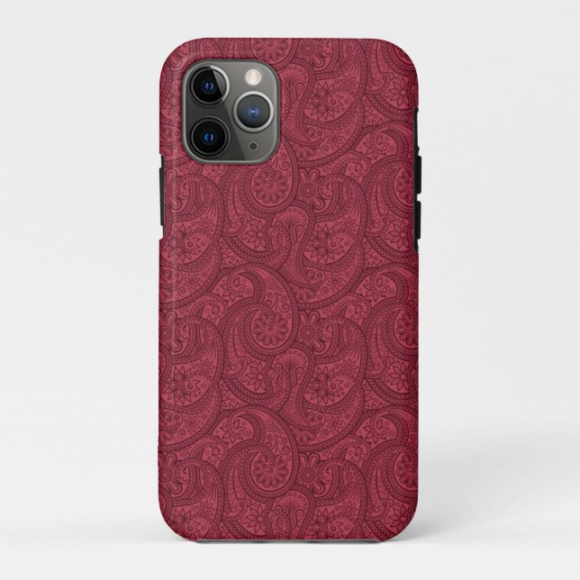 Burgundy Paisley Case-Mate iPhone Hülle (Rückseite)