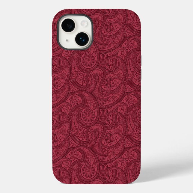Burgundy Paisley Case-Mate iPhone Hülle (Rückseite)
