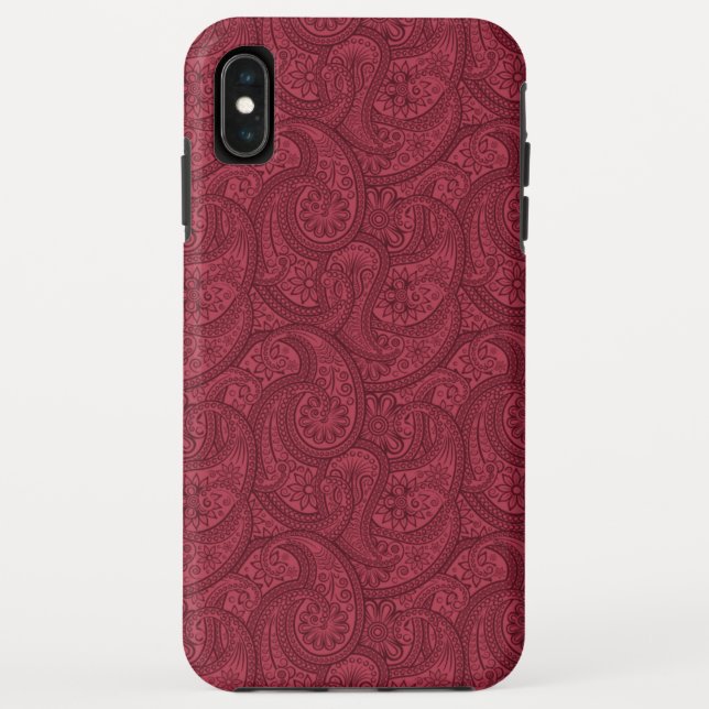Burgundy Paisley Case-Mate iPhone Hülle (Rückseite)