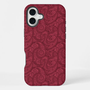 Burgundy Paisley iPhone 16 Plus Hülle