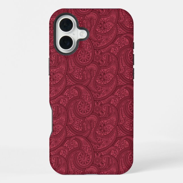 Burgundy Paisley iPhone Hülle (Rückseite)