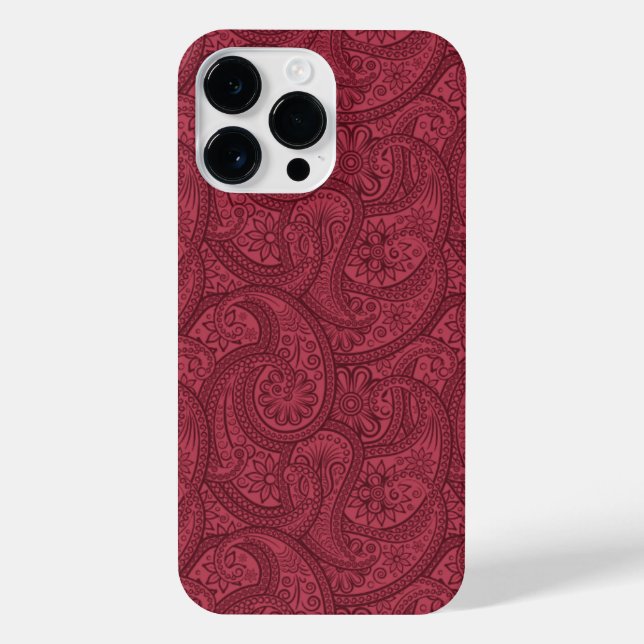 Burgundy Paisley iPhone Hülle (Rückseite)