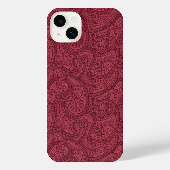 Burgundy Paisley iPhone Hülle (Rückseite)