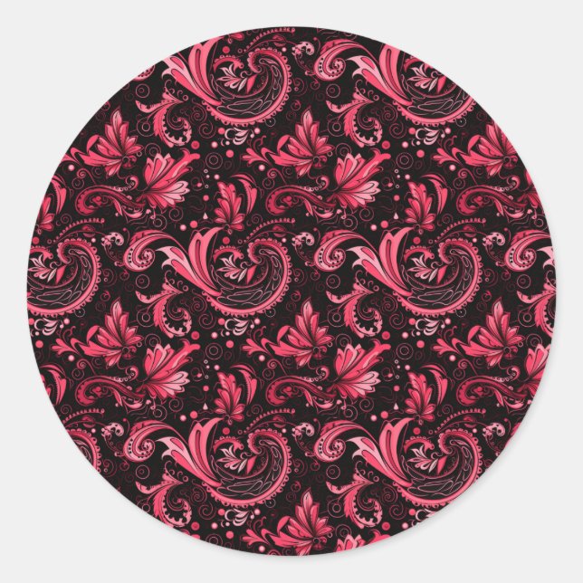 Burgundy Paisley Stickers (Vorderseite)