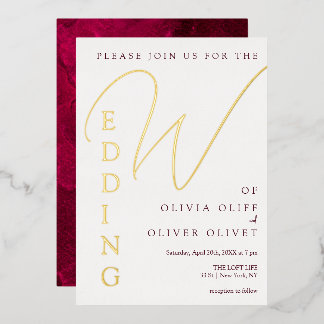 Burgundy Passion Wedding Folieneinladung