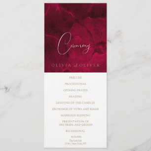 Burgundy Passion Wedding Programm