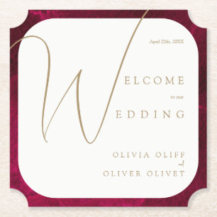 Burgundy Passion Wedding Untersetzer