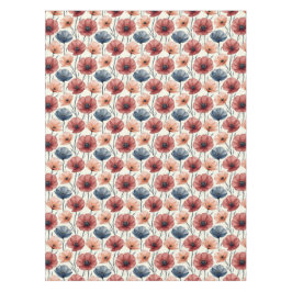 Burgundy Peach and Blue Poppy Tischdecke