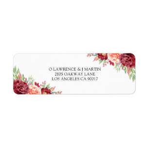Burgundy Peach Rose Wasserfarben