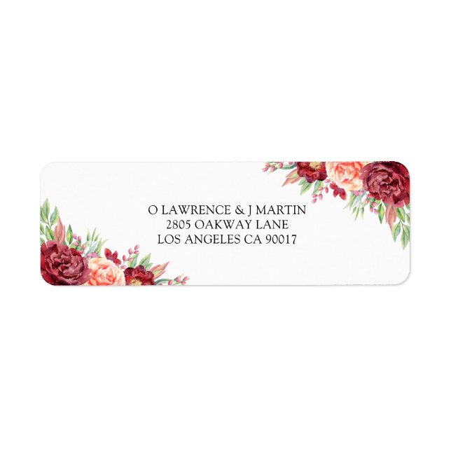Burgundy Peach Rose Wasserfarben (Vorne)