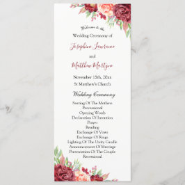 Burgundy Peach Rose Wasserfarben Blumenzehen Programm