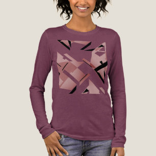 Burgundy Pink Black Shapes Abstrakt MCM inspiriert Tri-Blend Shirt
