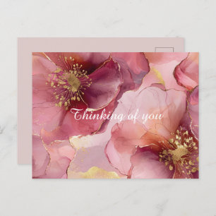 Burgundy Pink Blume Postkarte