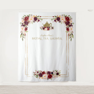 Burgundy Pink Brautparty Tea Foto Prop Wandteppich