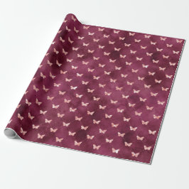Burgundy Pink Butterfells Geschenkpapier