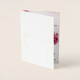 Burgundy Pink Elegant Wedding Folienkarte