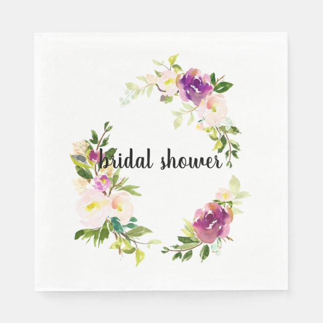 Burgundy Pink Floral Serviette (Vorderseite)