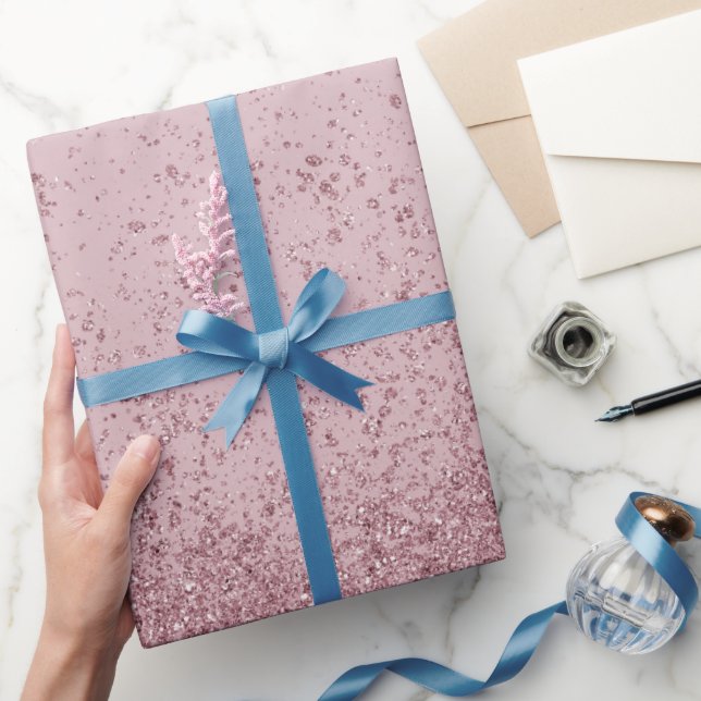 Burgundy Pink Imitats Glitzer Geschenkpapier (Schenken)