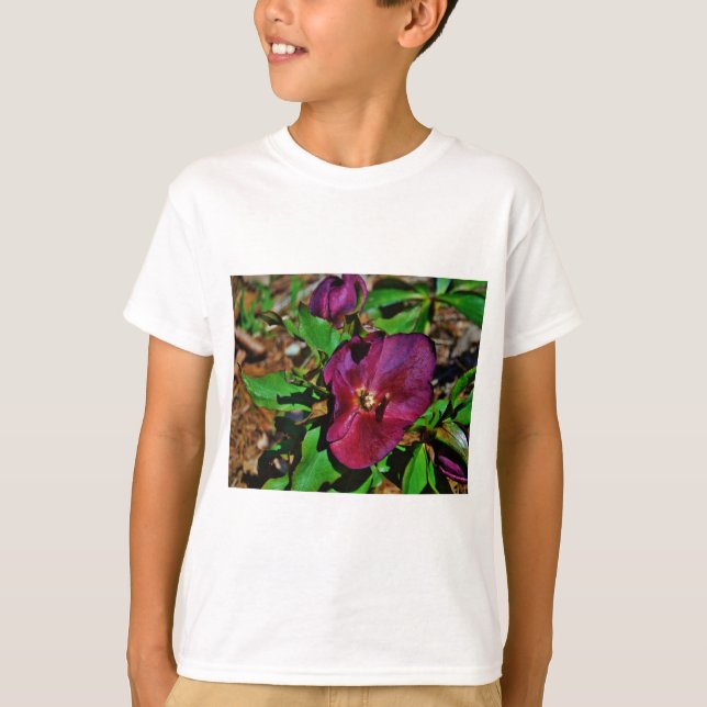 Burgundy Pink Lenten Rose T-Shirt (Vorderseite)