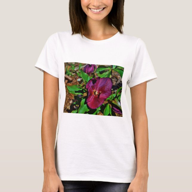Burgundy Pink Lenten Rose T-Shirt (Vorderseite)