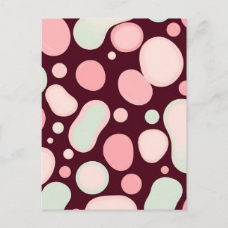 Burgundy Pink Mint Organic Blob Pattern Abstract Postkarte