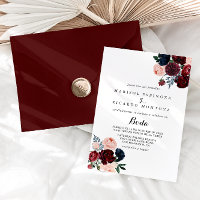 Burgundy Pink Navy Spanische Hochzeit mit Flora