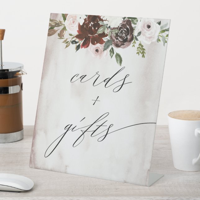 Burgundy Pink Rose Blumenkästen Geschenke Sockelschild (In Situ)