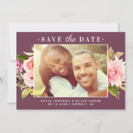Burgundy Pink Watercolor Blumenzwiebeln Foto Save The Date