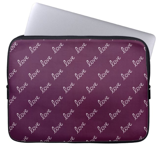 Burgundy Plum "Liebe" Laptopschutzhülle (Vorderseite)