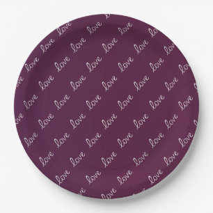 Burgundy Plum "Liebe" Pappteller