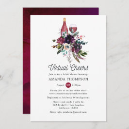 Burgundy Plum Virtual Wine Degustation Brautparty Einladung