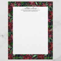 Burgundy Poinsettia Blume Wasserfarbe