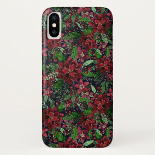 Burgundy Poinsettia Blume Wasserfarbe Case-Mate iPhone Hülle