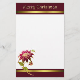 Burgundy Poinsettia Weihnachtsgeschichten Briefpapier
